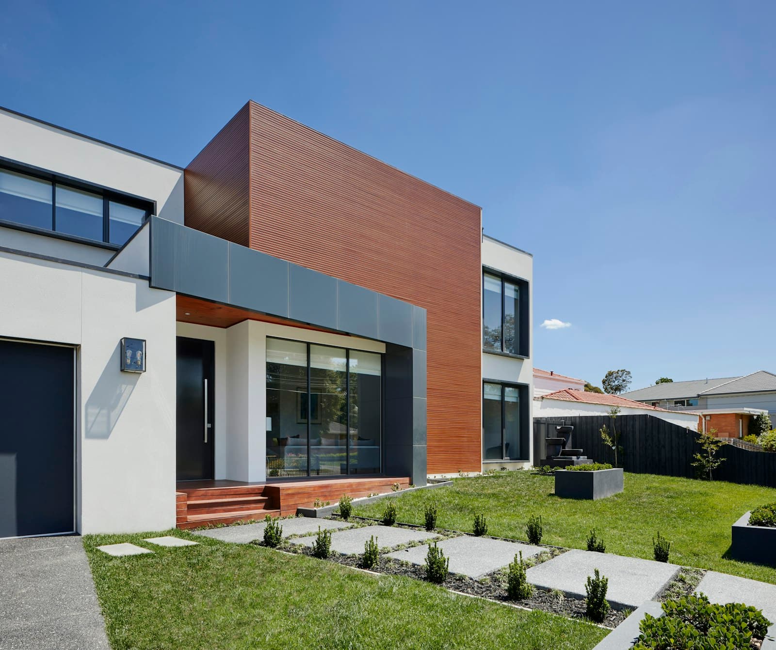Modern home exterior with clean architectural lines